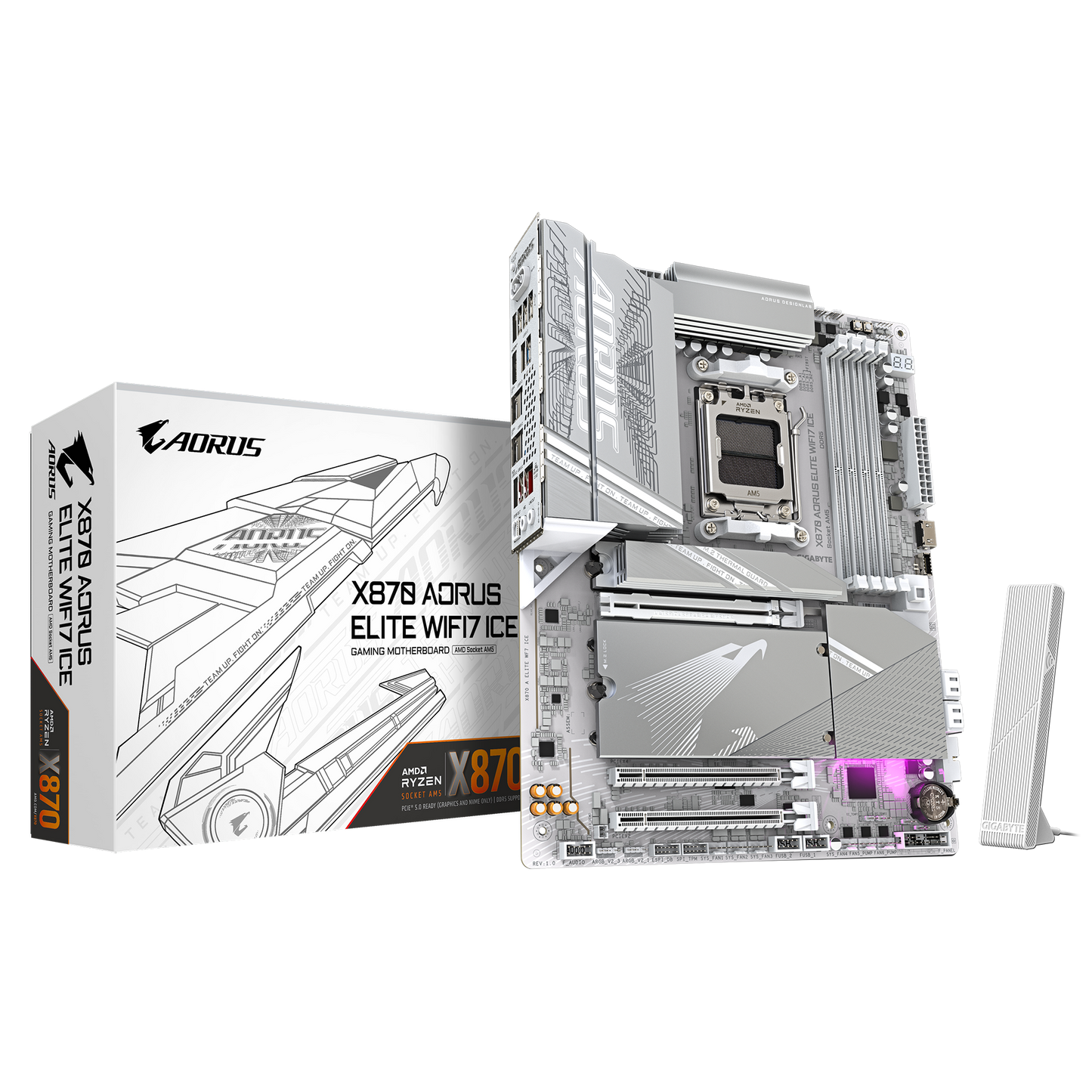 AORUS X870 ELITE WIFI7 ICE AMD AM5 ATX DDR5 Motherboard
