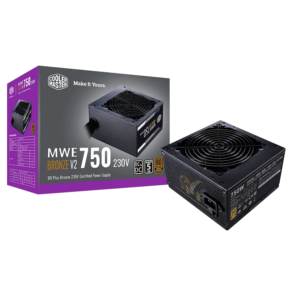 Cooler Master MWE 750 Bronze - V2 80 PLUS Bronze ATX Power Supply