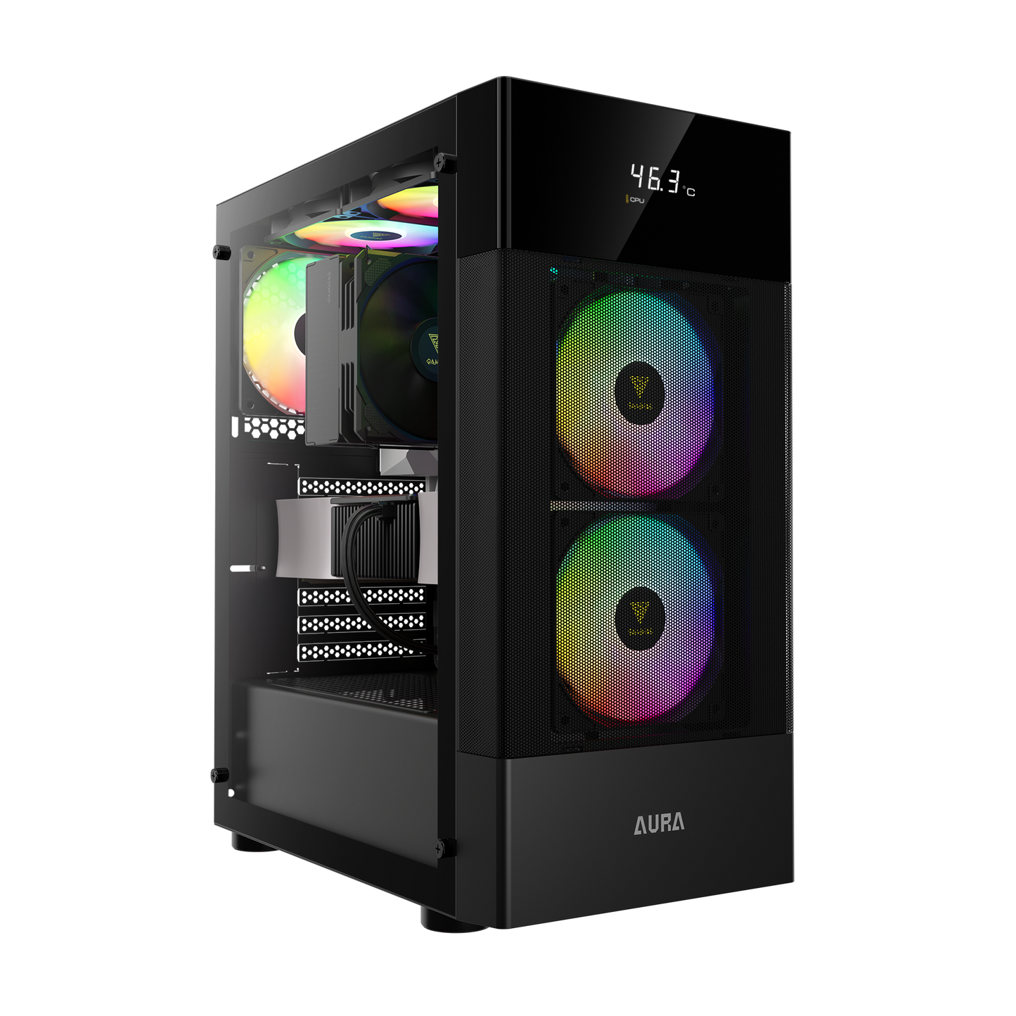 Gamdias Aura GC5 DIGITAL DISPLAY ATX Mid Tower Computer Case
