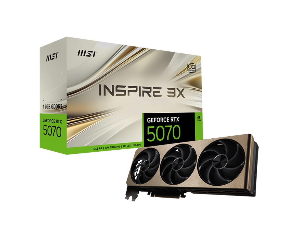 MSI INSPIRE 3X GeForce RTX 5070 OC Edition 12GB GDDR7 Graphics Card