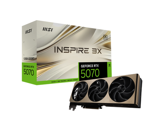 MSI INSPIRE 3X GeForce RTX 5070 OC Edition 12GB GDDR7 Graphics Card