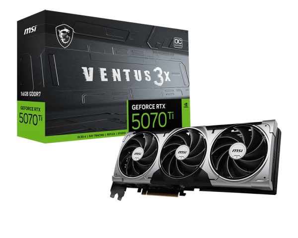 MSI Ventus 3X GeForce RTX 5070 Ti 16GB GDDR7 Graphics Card