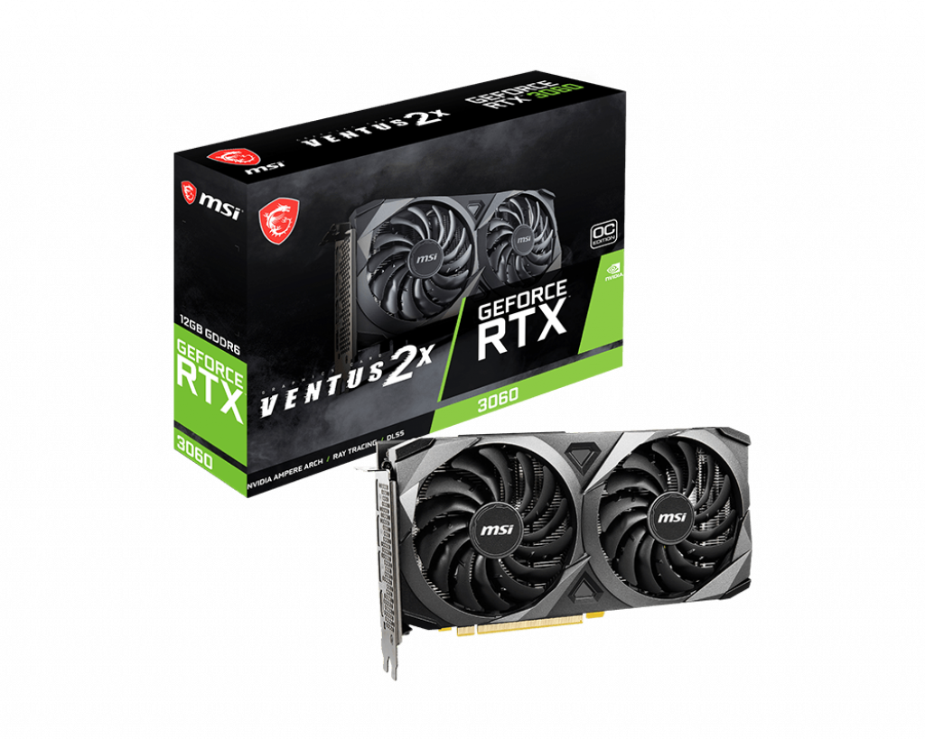 MSI Ventus 2X GeForce RTX 3060 12GB GDDR6 PCI Express 4.0 Graphics Card