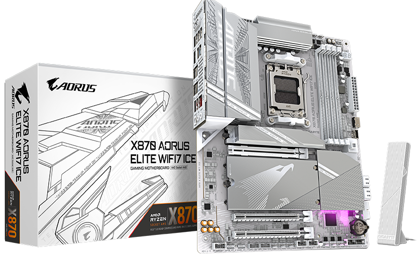 AORUS X870 AORUS Elite WIFI7 ICE ATX AMD AM5 Motherboard