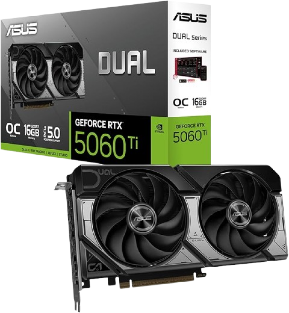 ASUS Dual GeForce RTX™ 5060 Ti 16GB GDDR7 OC Edition Graphics Card