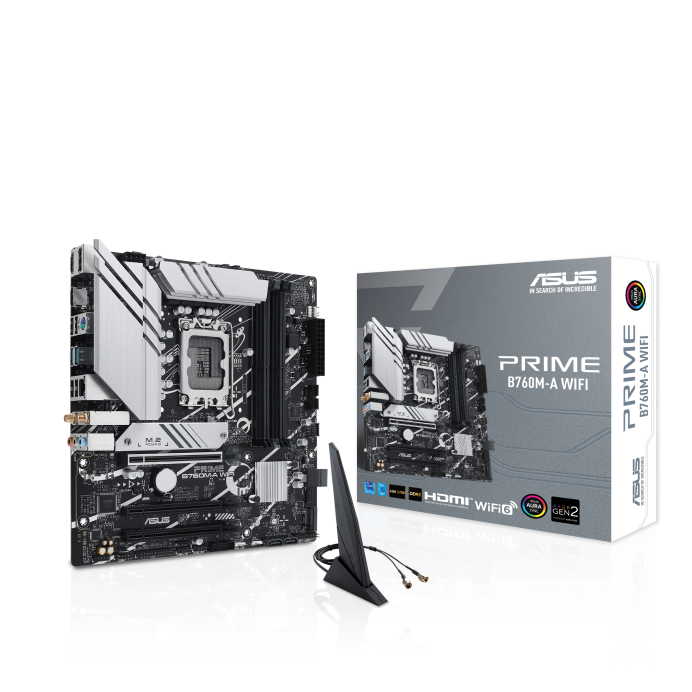 ASUS Prime B760M-A WIFI Intel B760(13th and 12th Gen) LGA 1700 mATX DDR5 Motherboard (Copy)