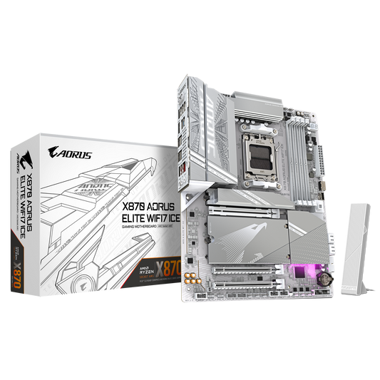AORUS X870 ELITE WIFI7 ICE AMD AM5 ATX DDR5 Motherboard