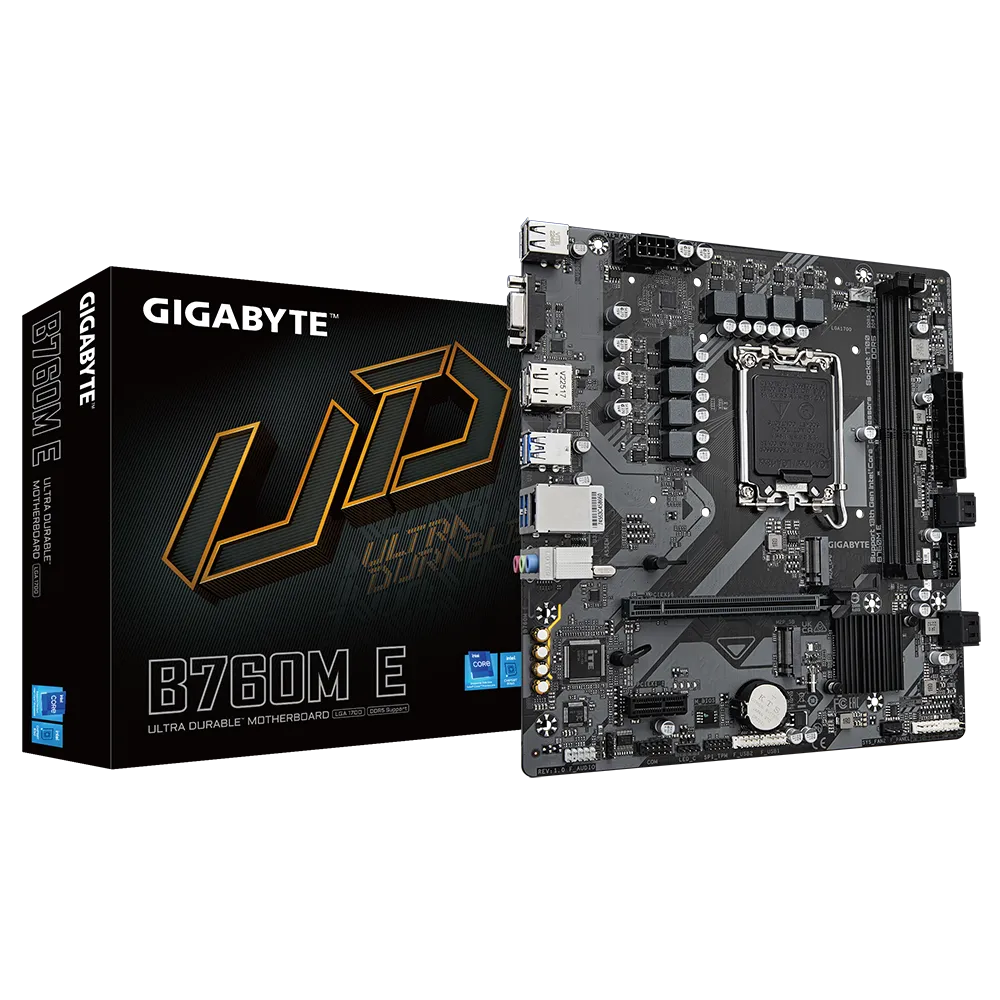 GIGABYTE ULTRA DURABLE B760M E Intel B760(13th and 12th Gen) LGA 1700 mATX Motherboard