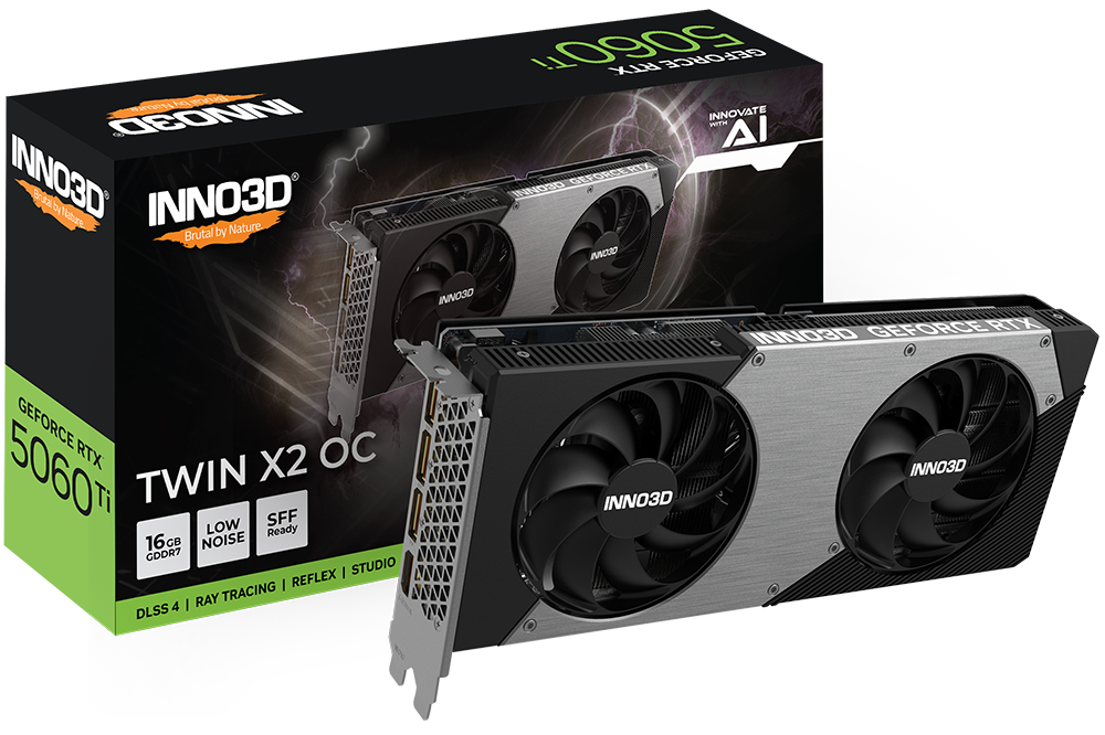 Inno3D GeForce RTX 5060 Ti Twin X2 OC 16GB GDDR7 Graphics Card