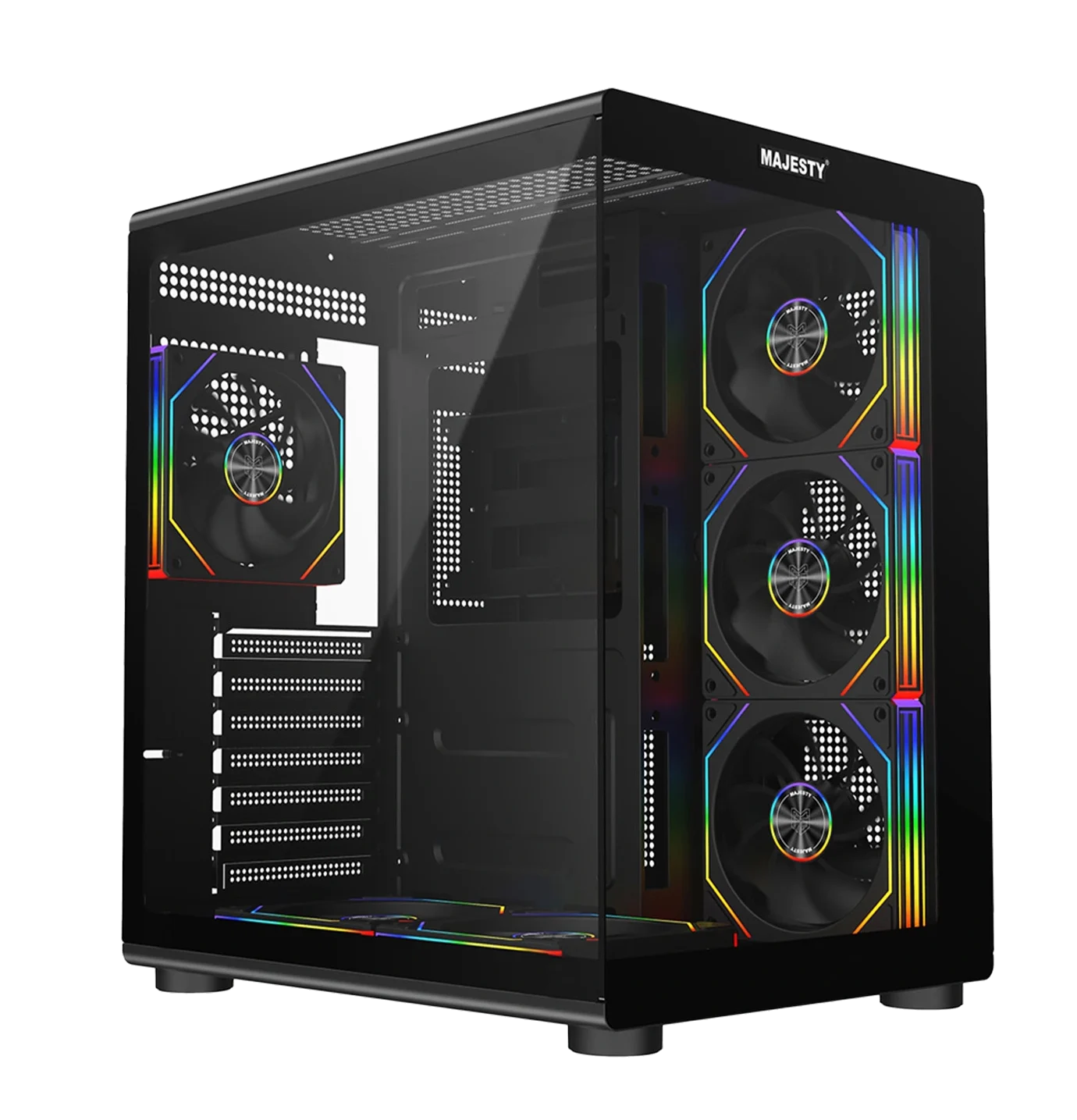 MAJESTY BARQ ARGB ATX Dual Chamber Computer Case