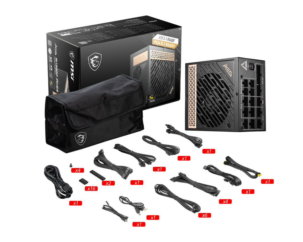 MSI MEG Ai1300P PCIE5 1300W PLATINUM PSU