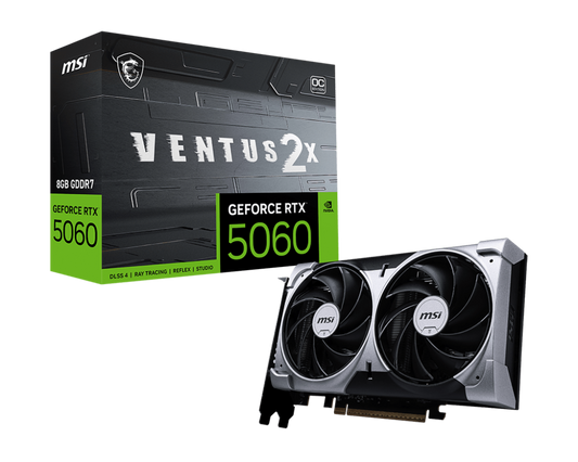 MSI Ventus 2X GeForce RTX 5060 8GB GDDR7 Graphics Card