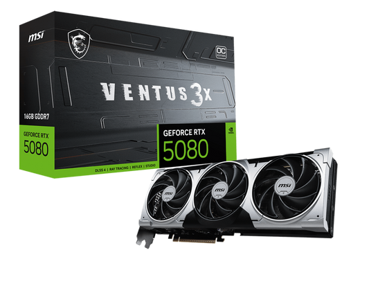 MSI Ventus 3X GeForce RTX 5080 16GB GDDR7 Graphics Card